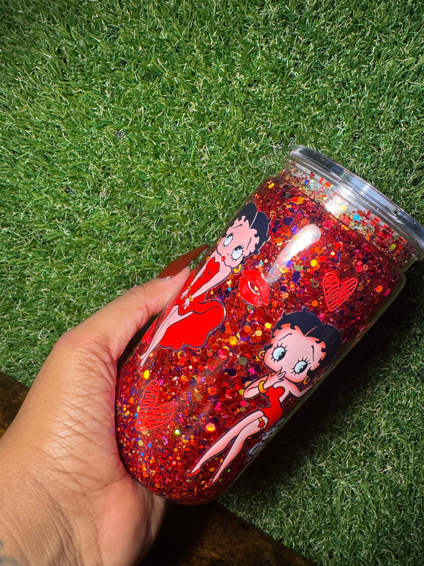 Betty 16 oz Snow Globe Tumbler