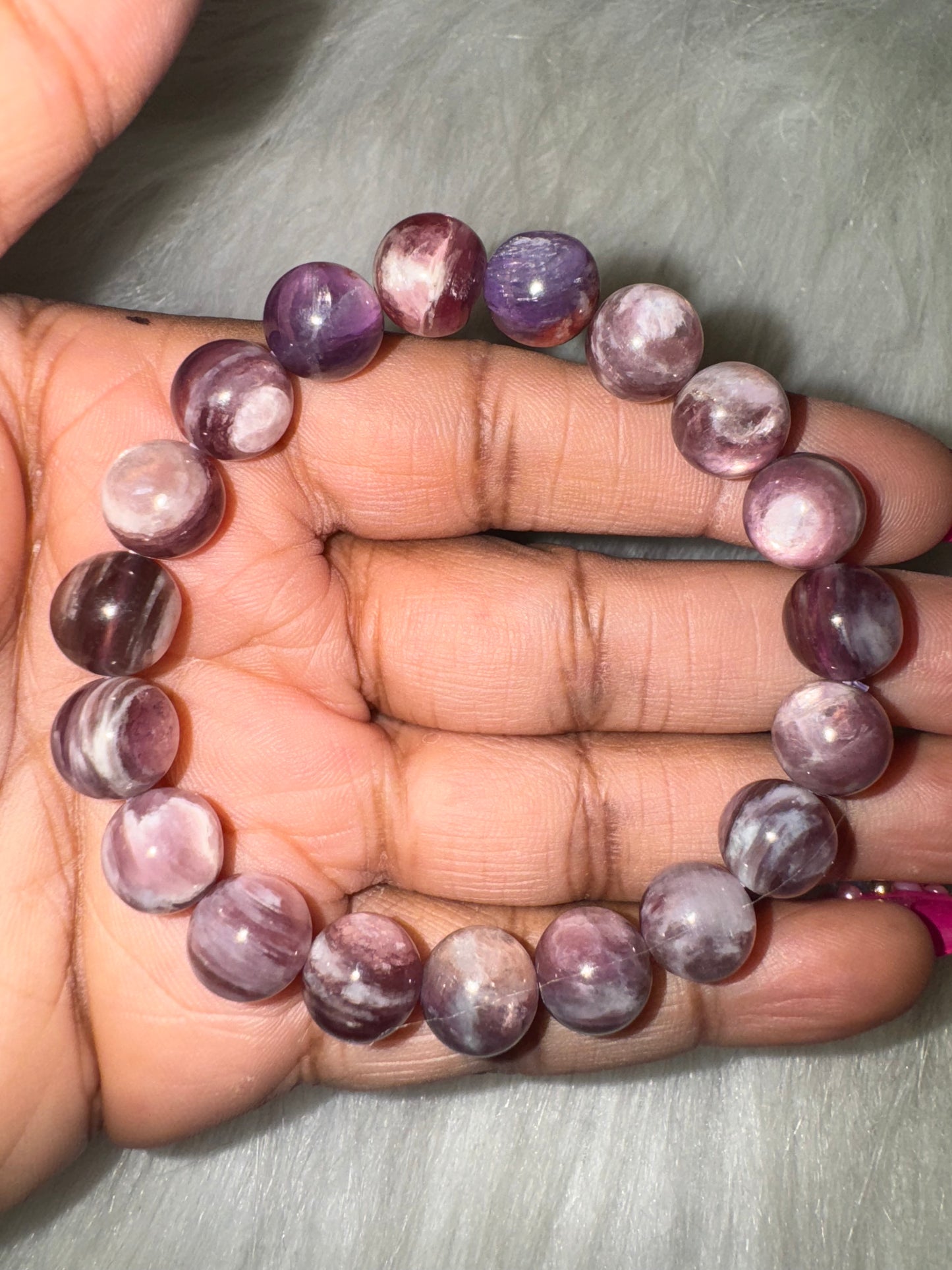 HQ Purple Lepidolite Bracelet 10mm