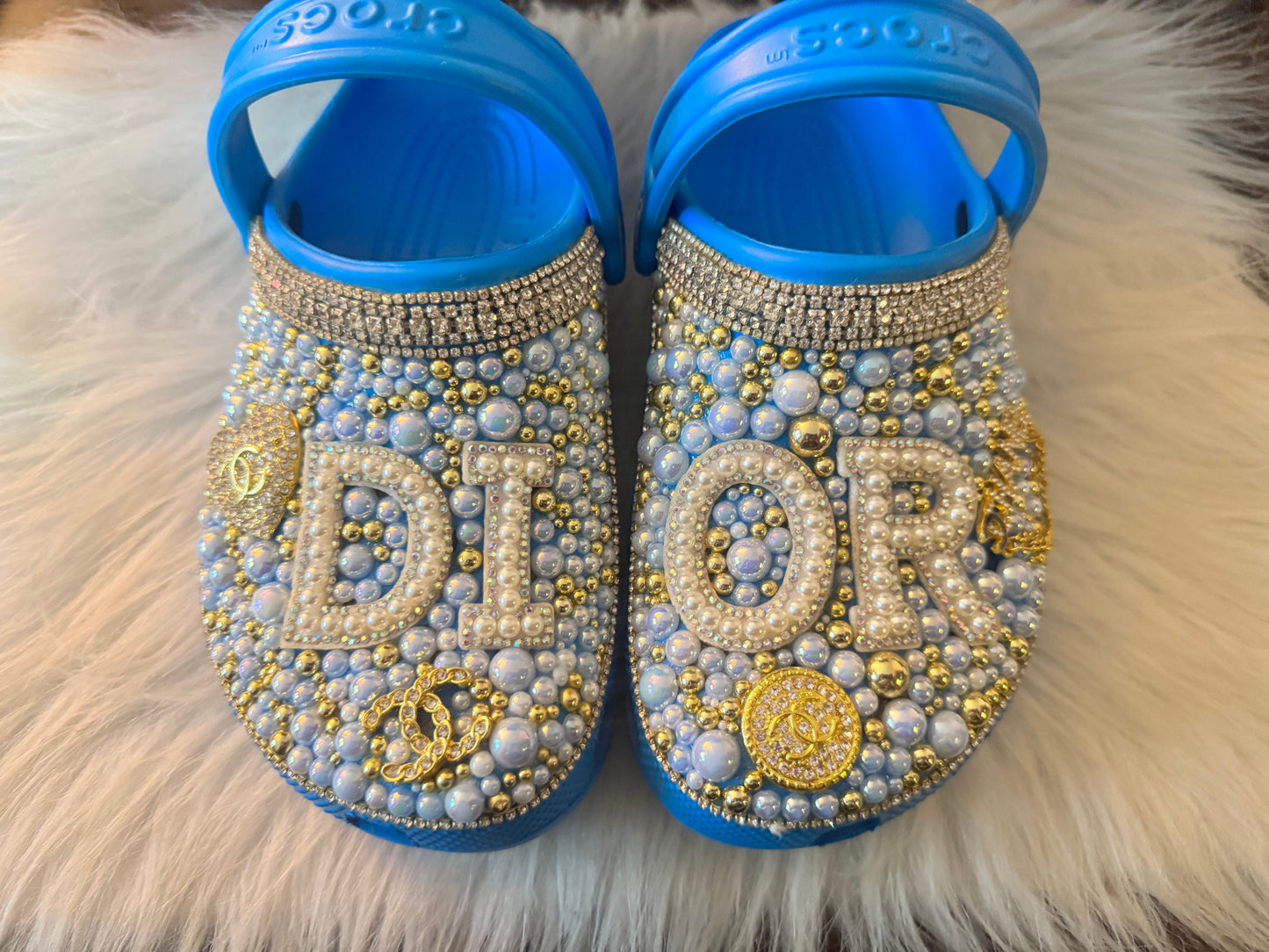 Custom Crocs Blue Junior Size 3