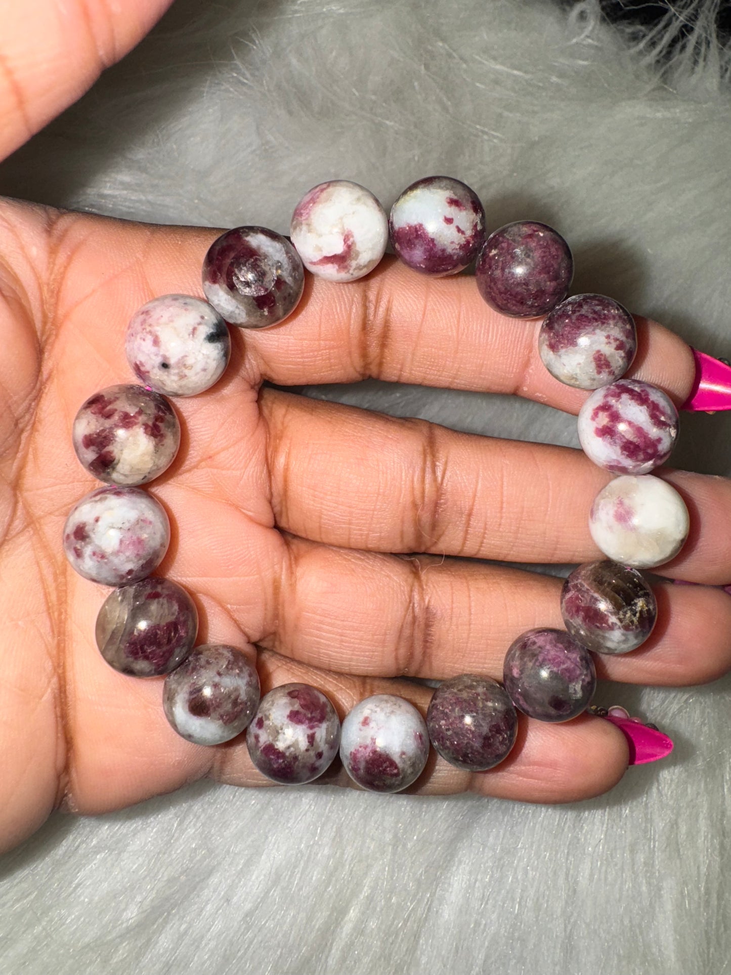 Plum Tourmaline Bracelet 12mm