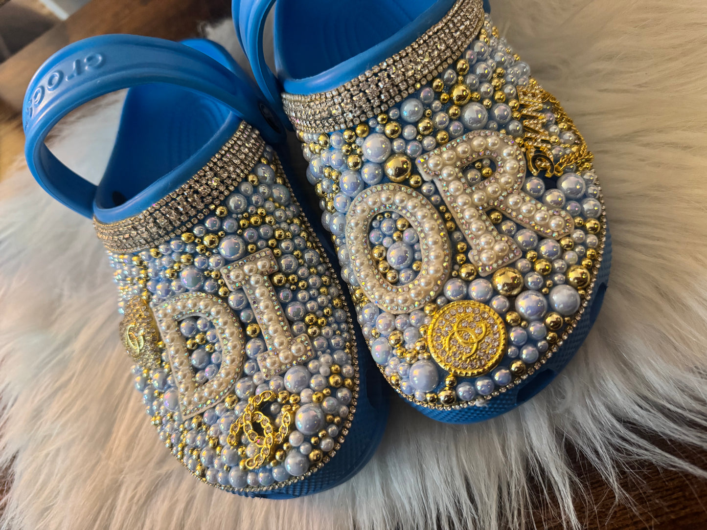 Custom Crocs Blue Junior Size 3