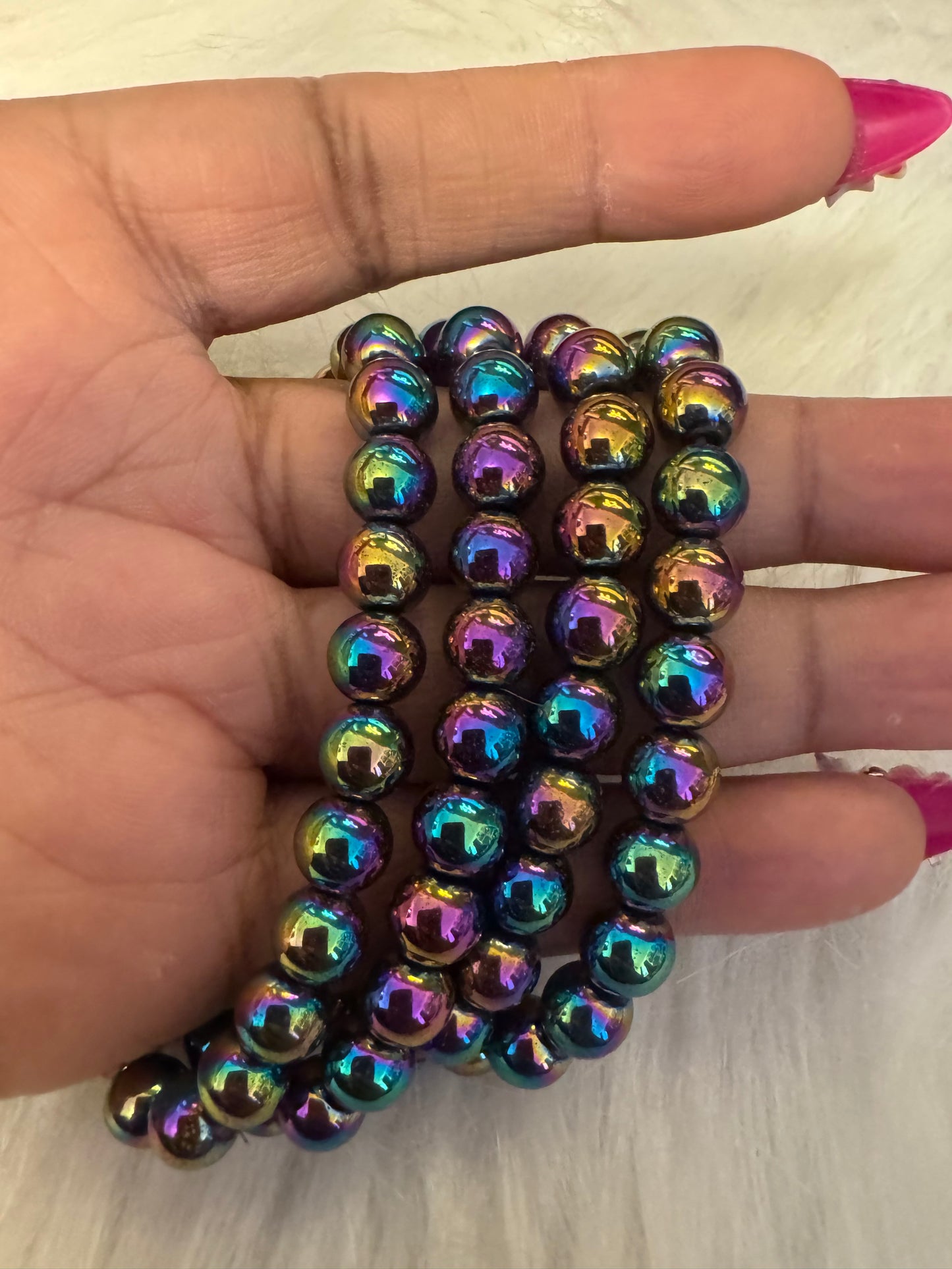 Aura Hematite Bracelets 8mm