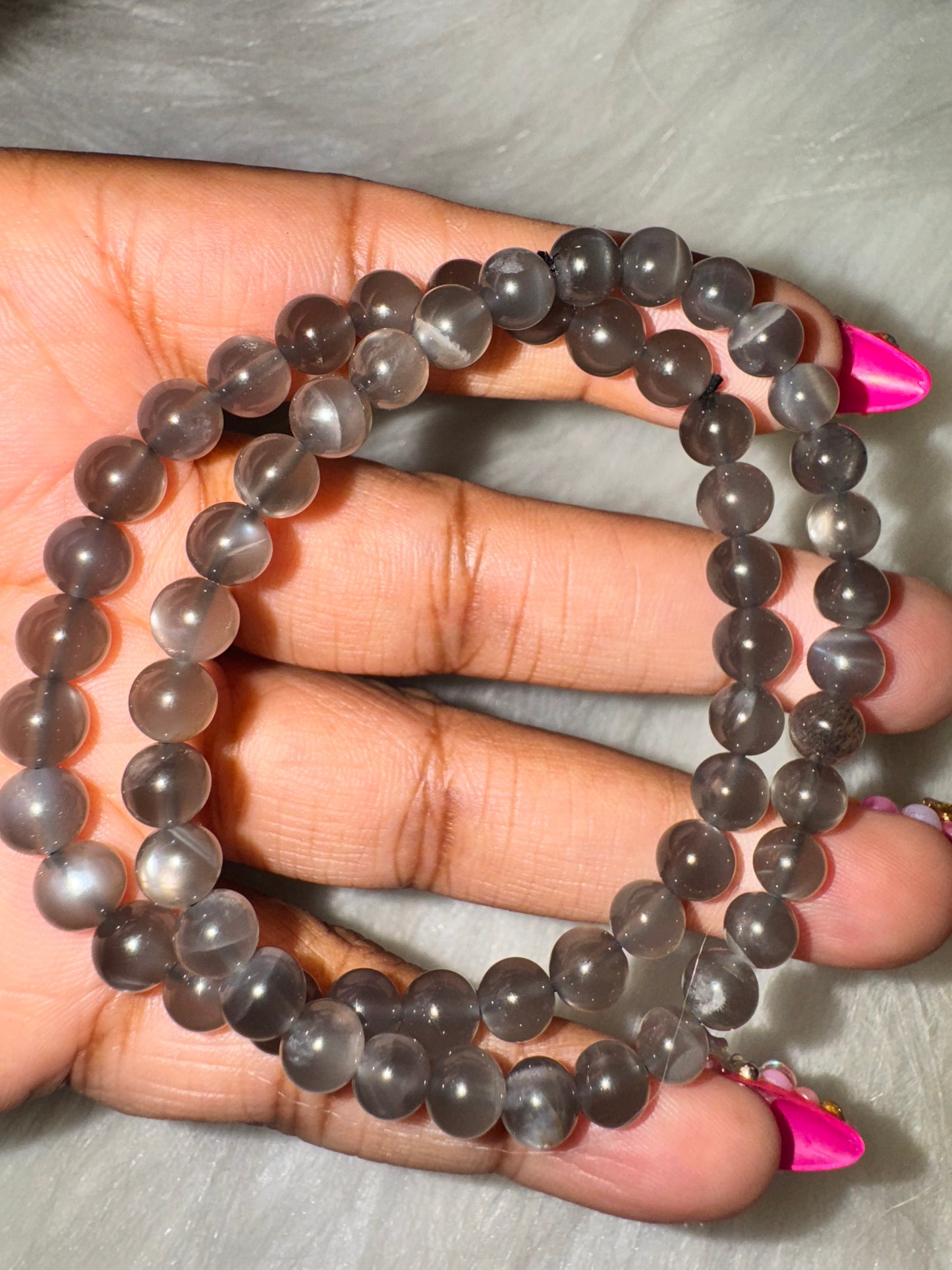 Black Moonstone Bracelet 6mm