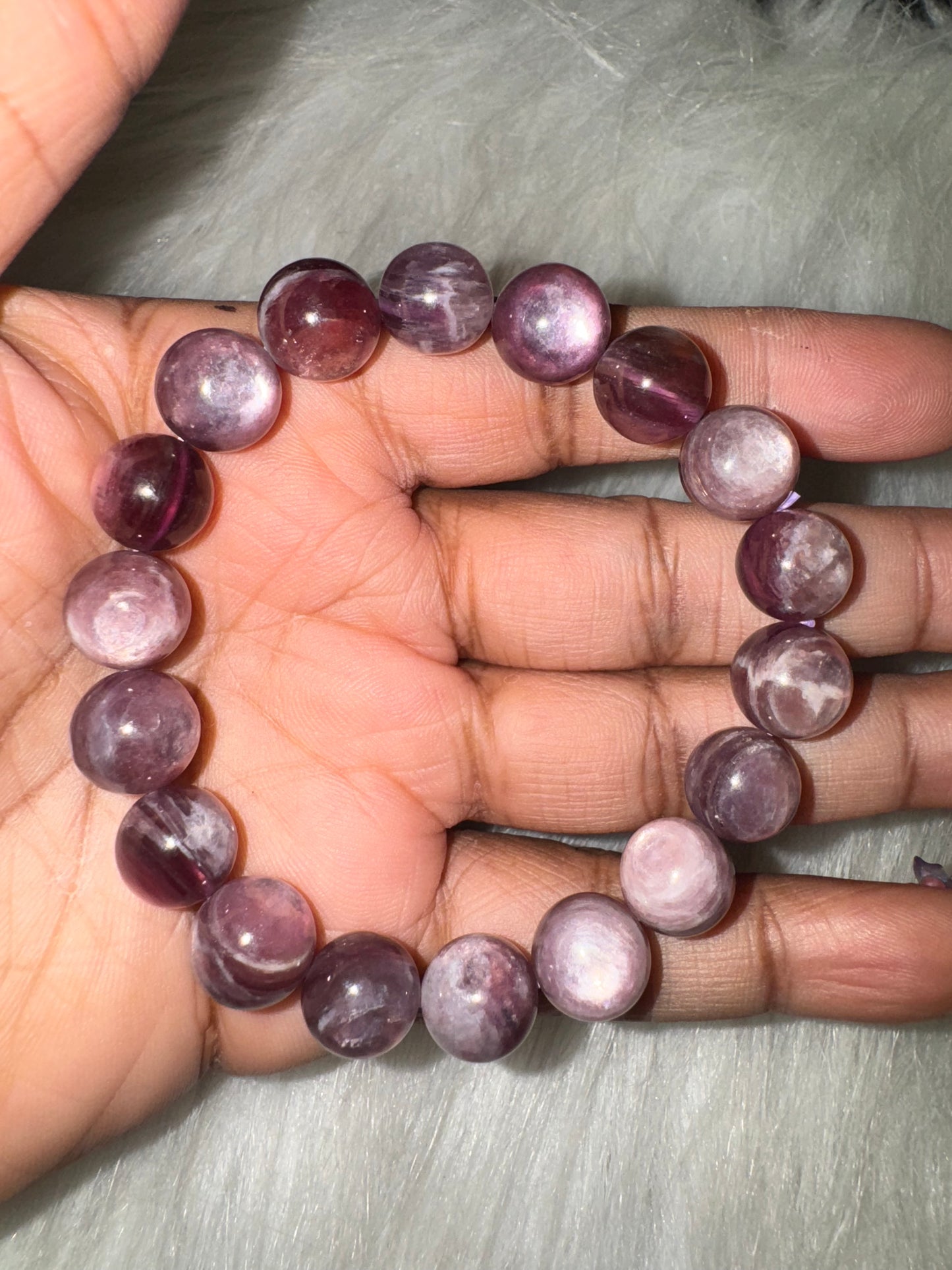 HQ Purple Lepidolite Bracelet 11mm
