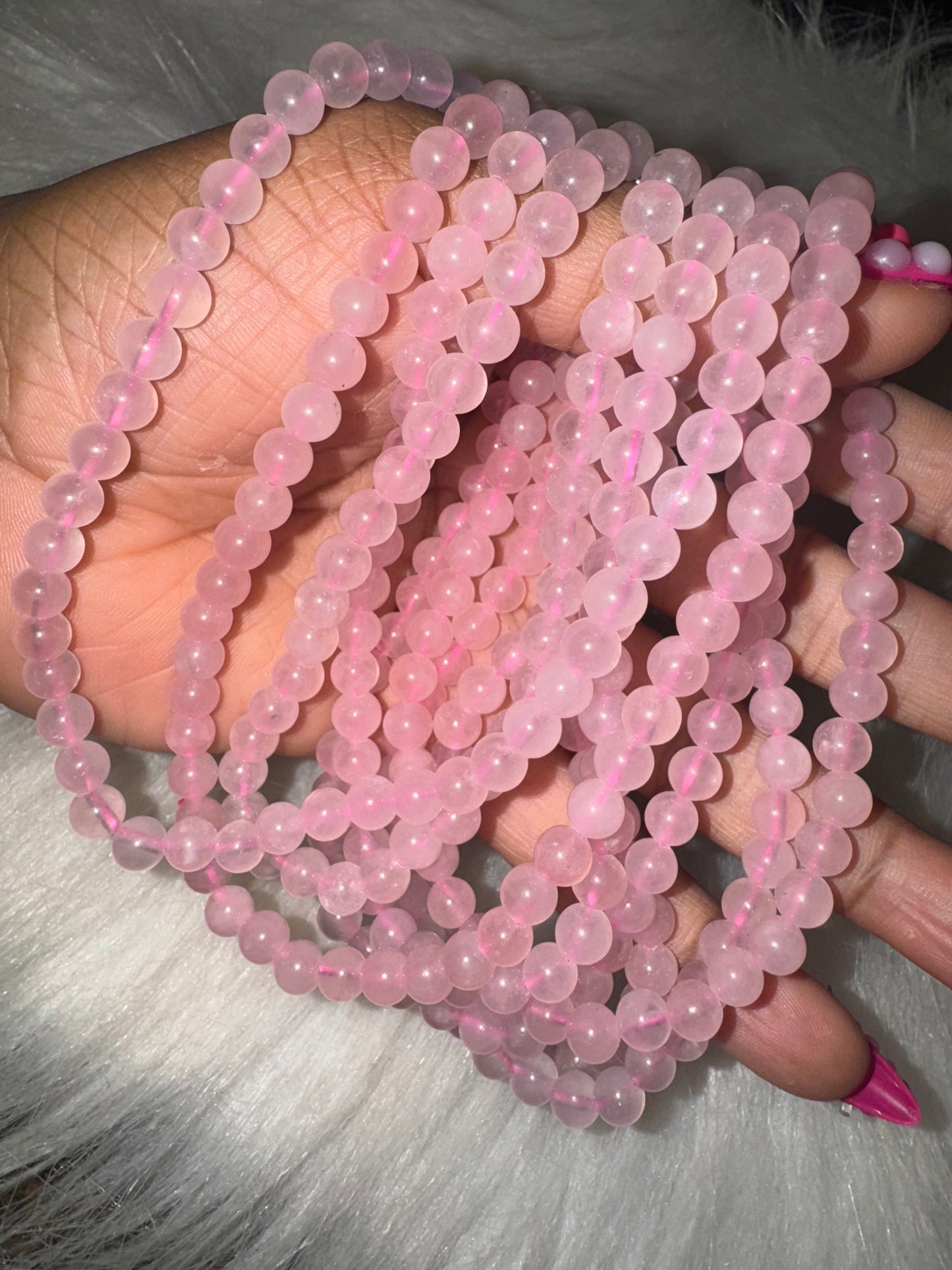 Rose Quartz Necklace 6mm