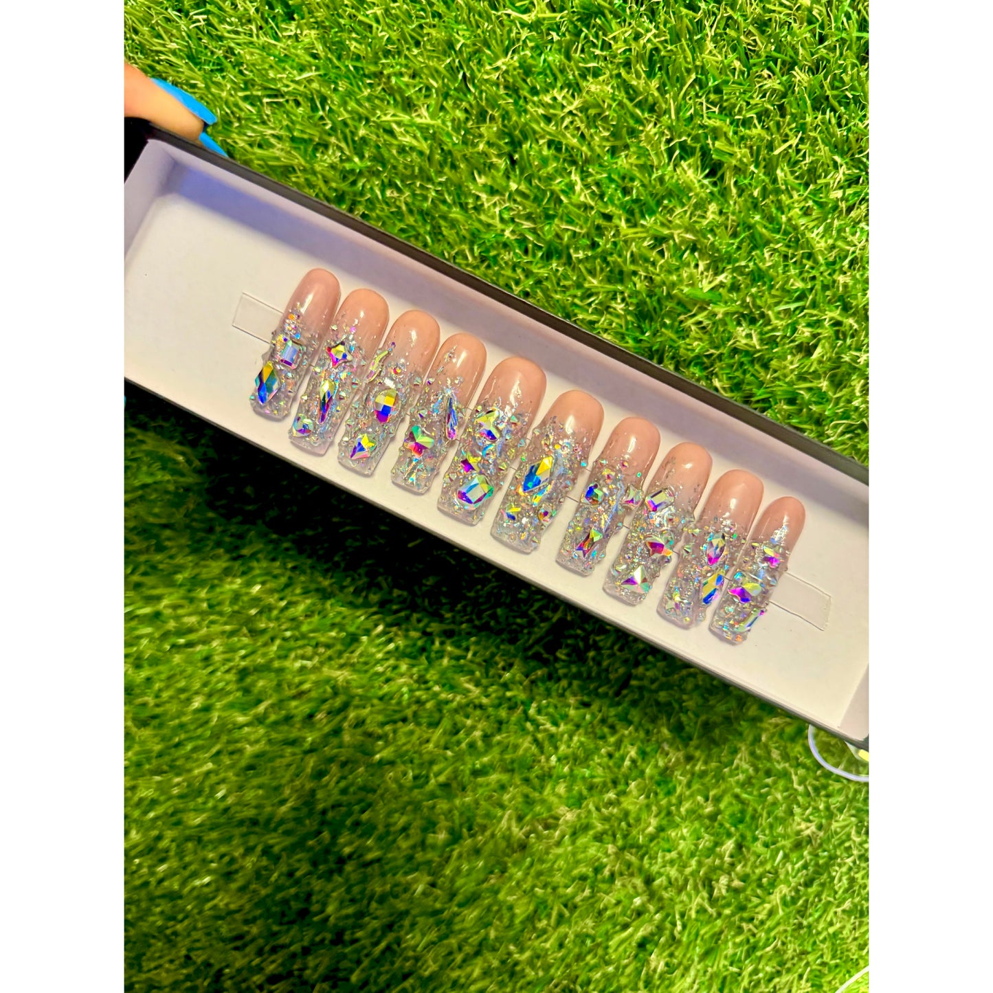 ACRYLIC BLING PRESS ON NAILS XL SQUARE