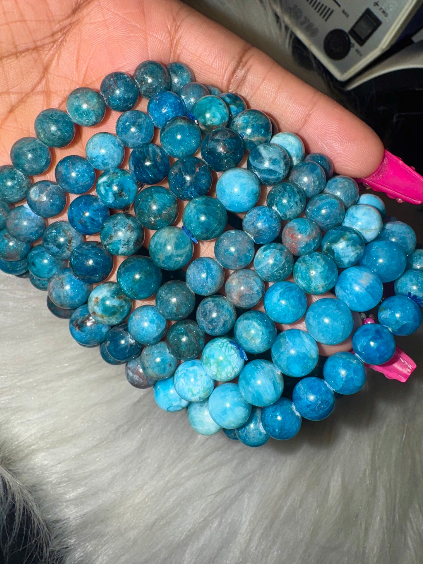 Blue Apatite Bracelet 9mm