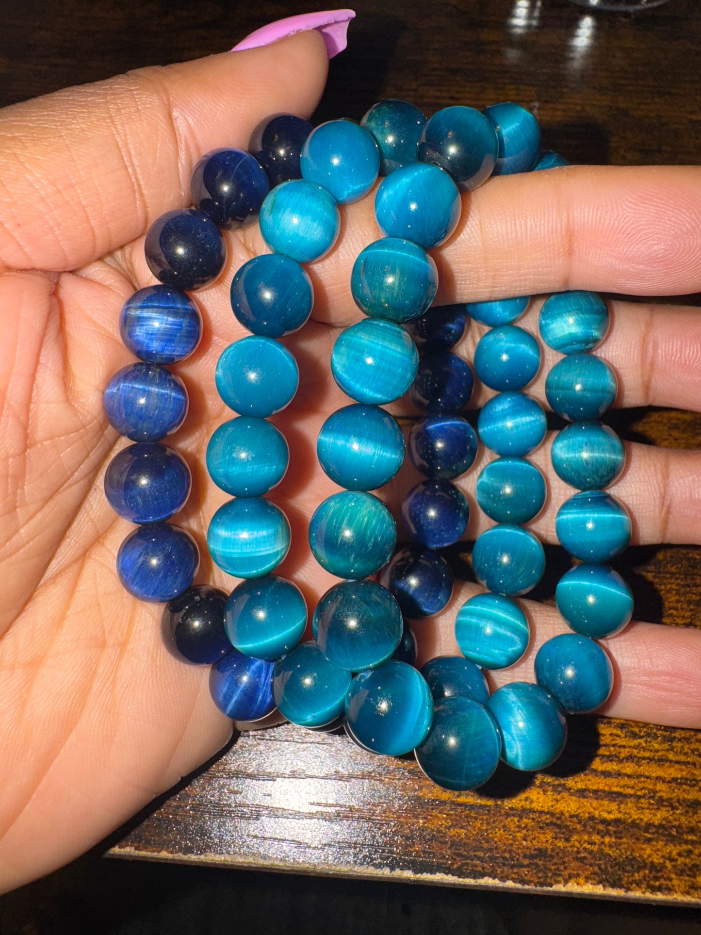 Blue Tigers Eye Bracelets