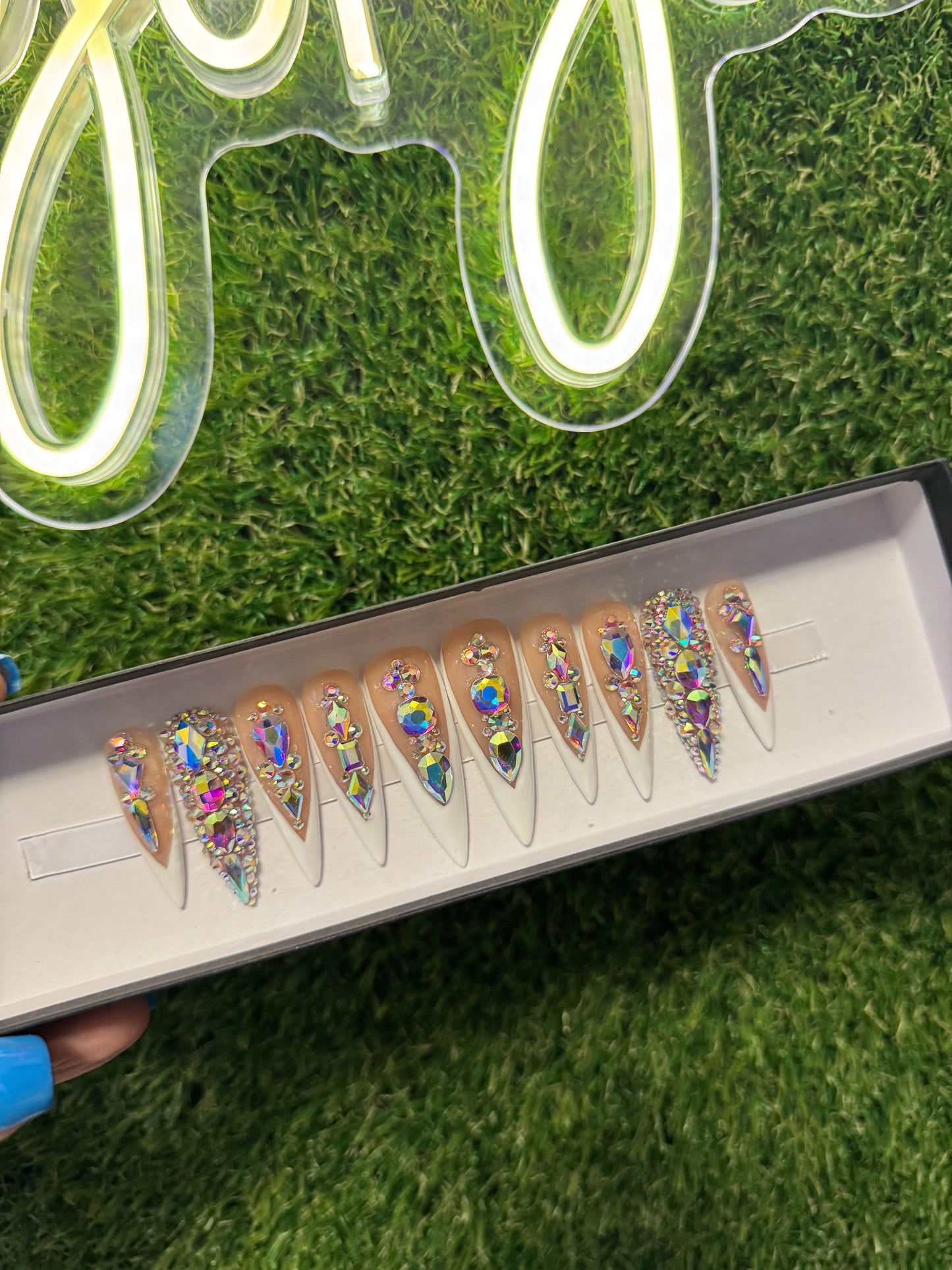 Acrylic Press On Nails Bling