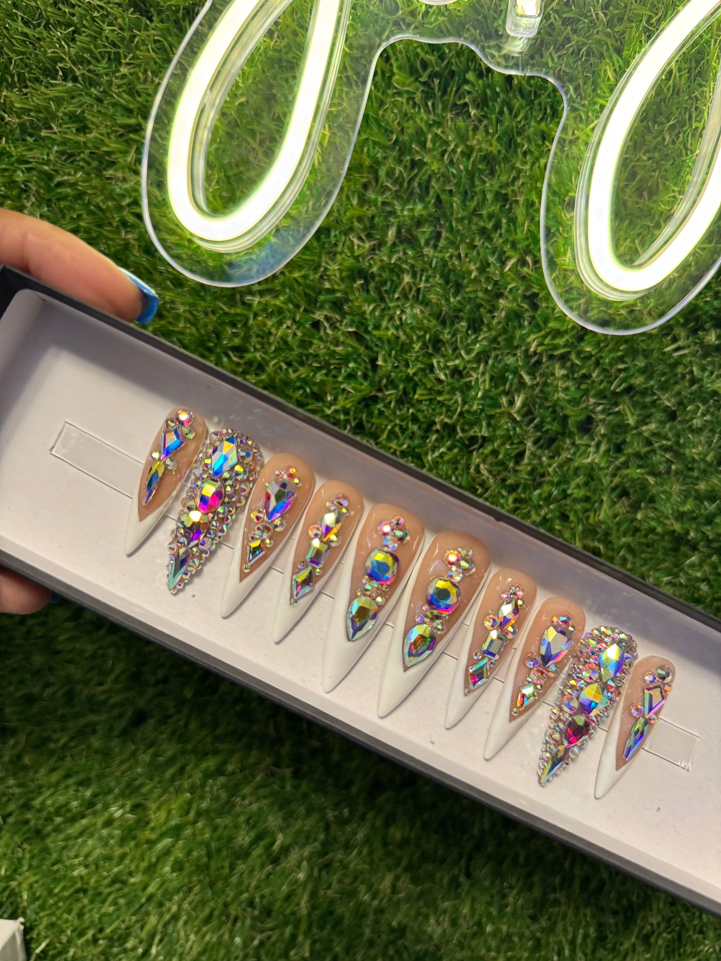 Acrylic Press On Nails Bling