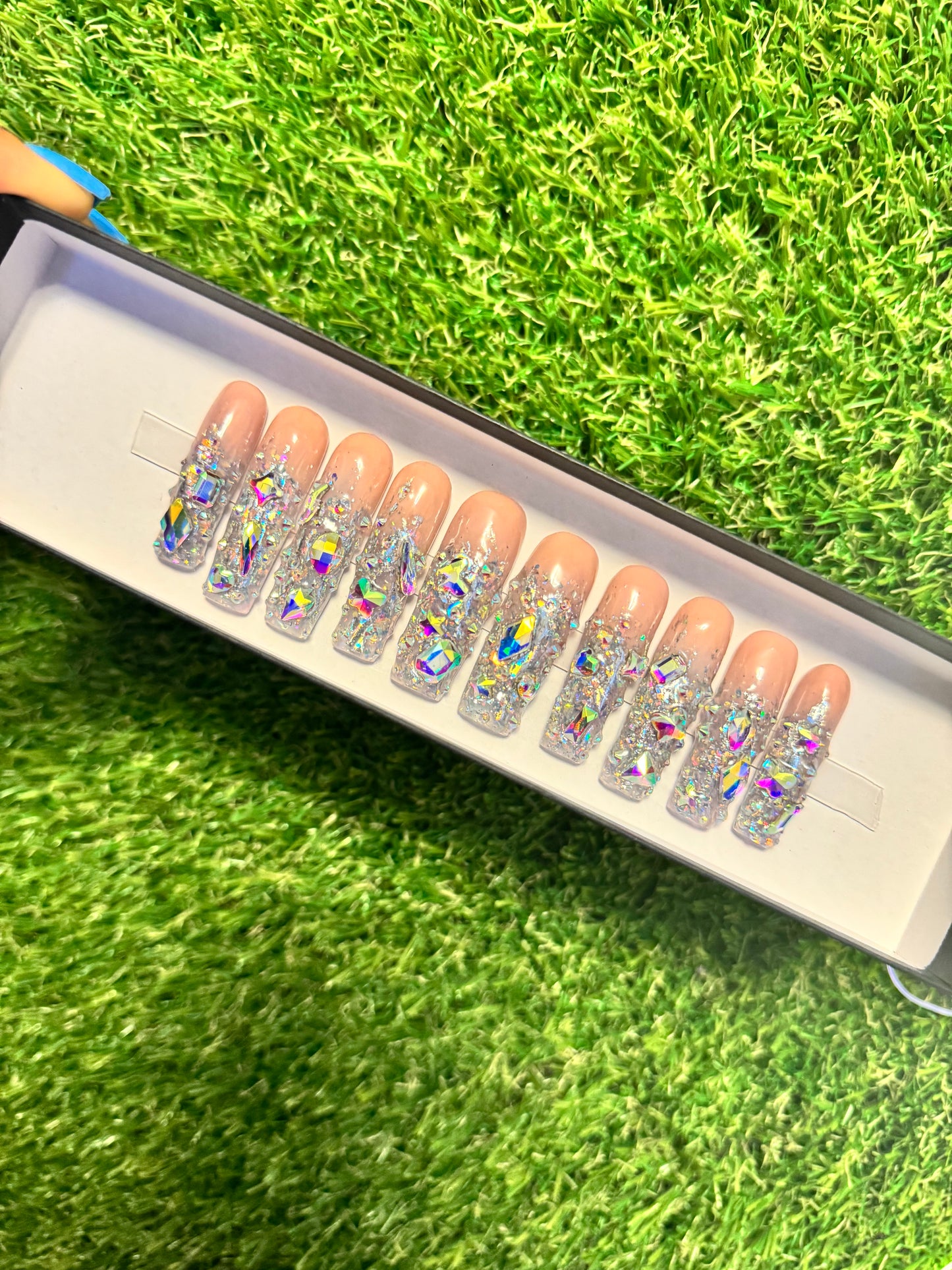 ACRYLIC BLING PRESS ON NAILS XL SQUARE
