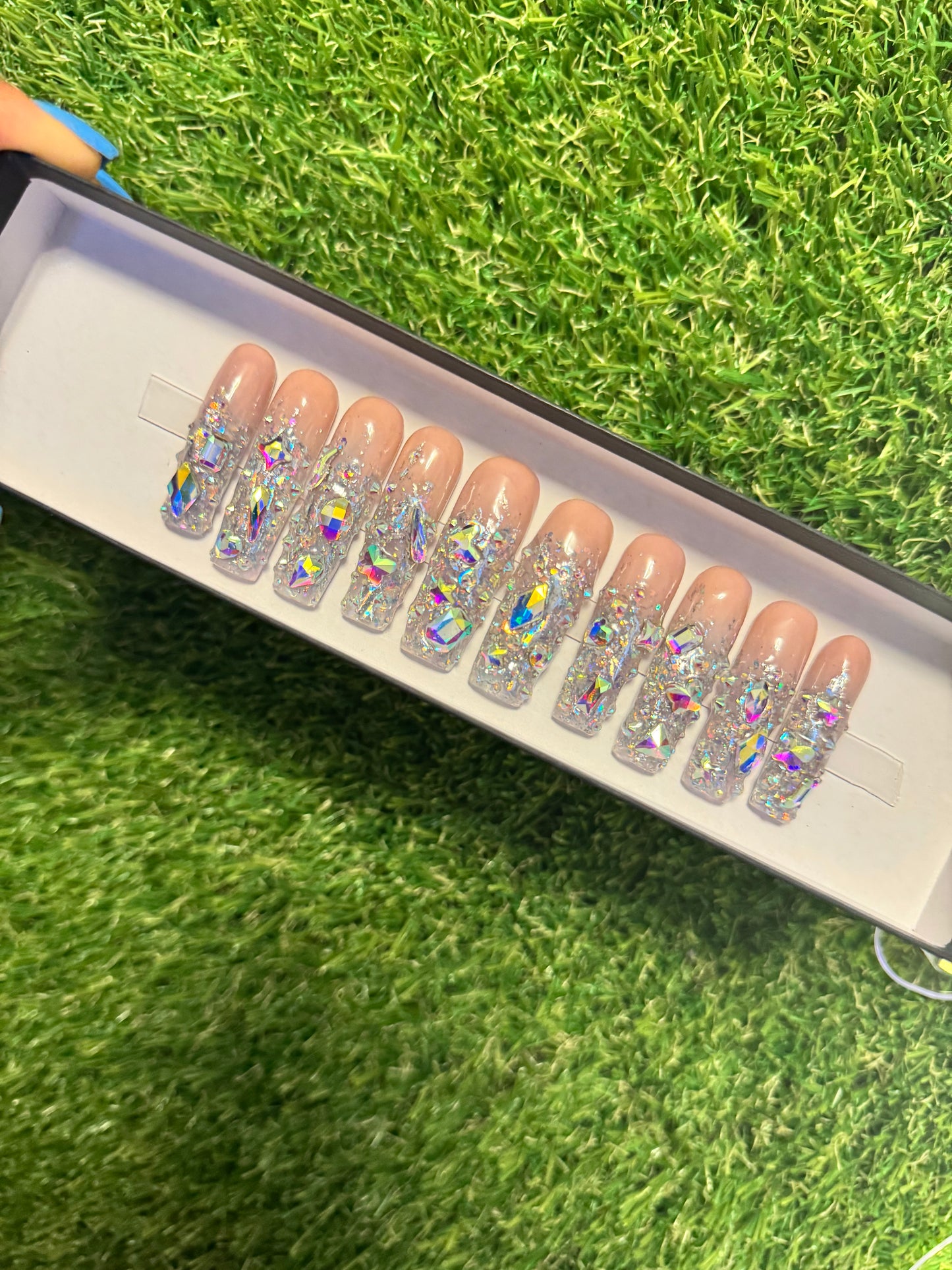 ACRYLIC BLING PRESS ON NAILS XL SQUARE