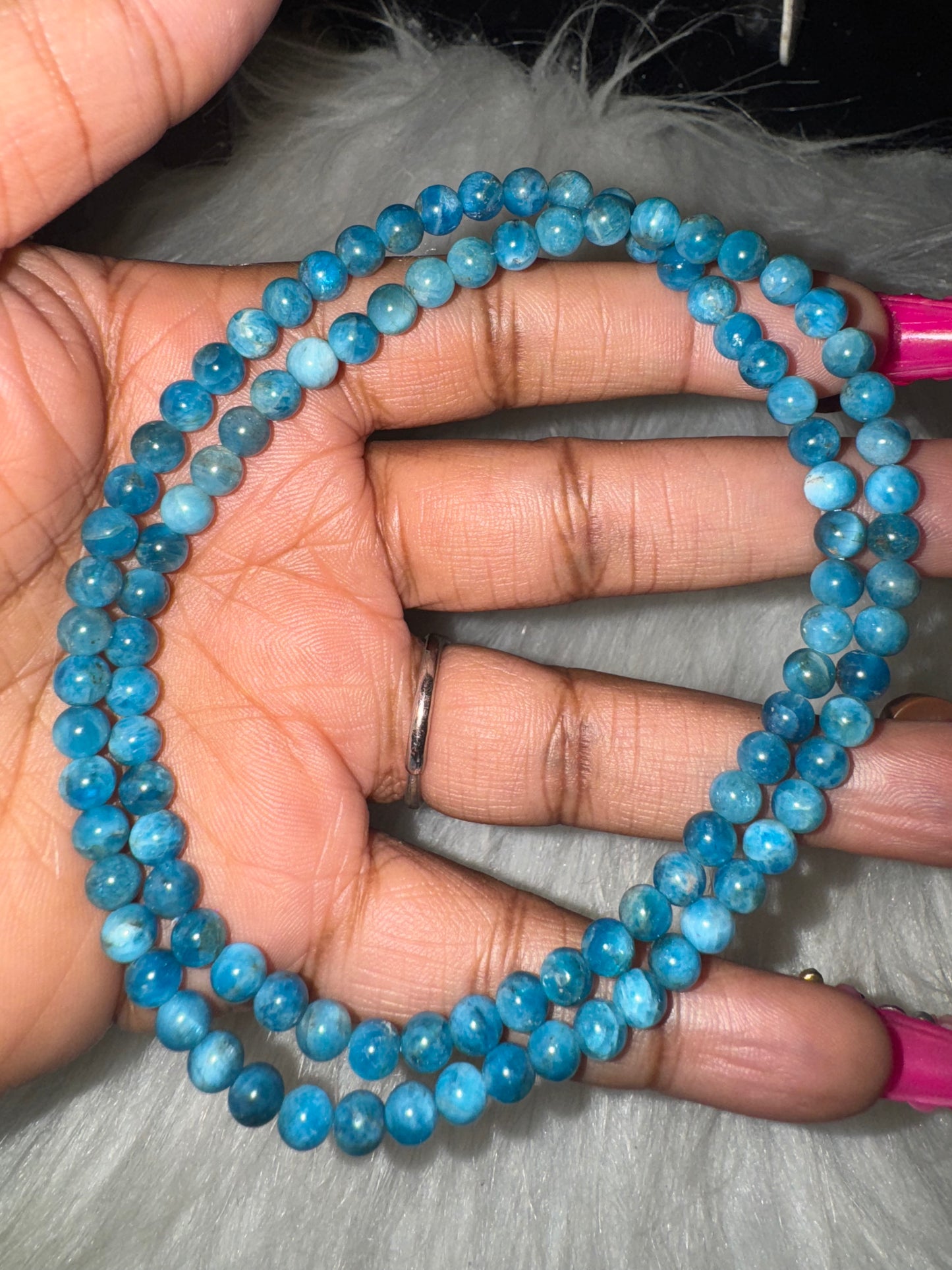 Blue Apatite Necklace 5mm