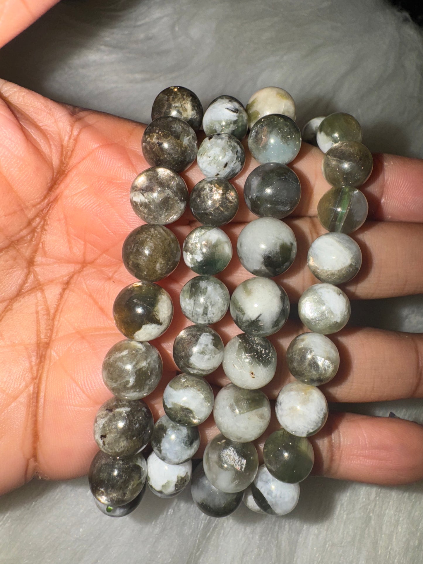 Green Lepidolite Bracelet 9-10mm