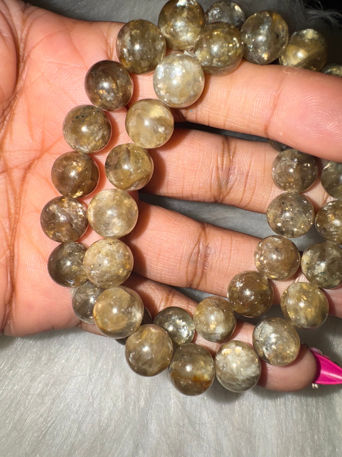 Dark Golden Lepidolite Bracelet 10mm