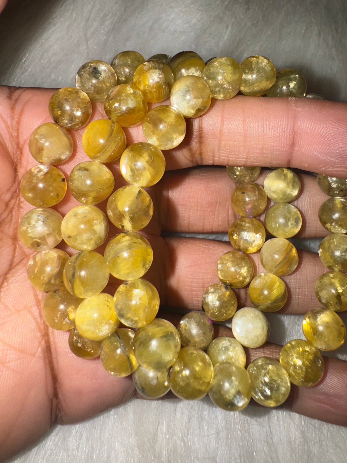 Golden Lepidolite Bracelet 9mm