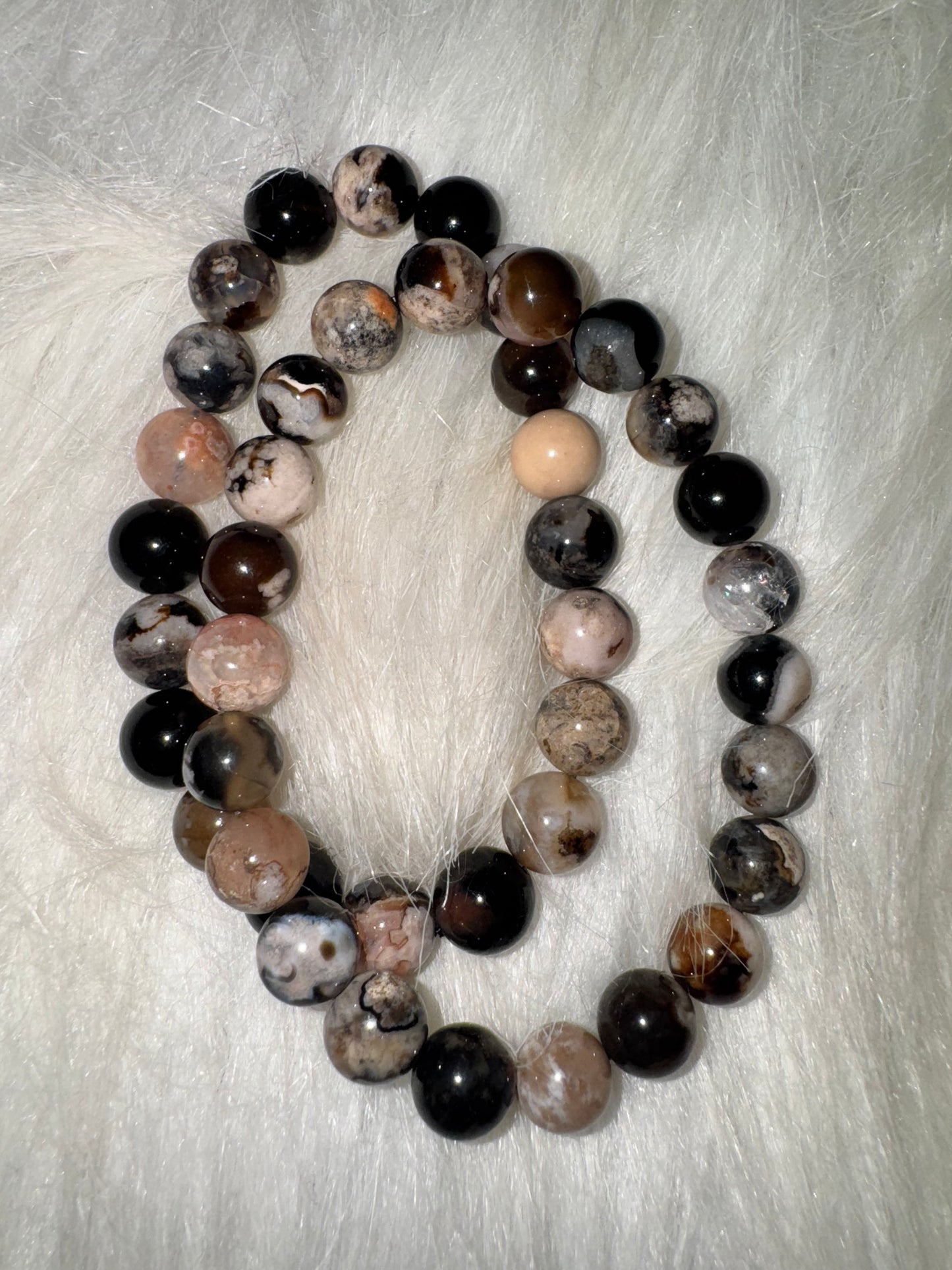 Black Cherry Agate Bracelets 9mm