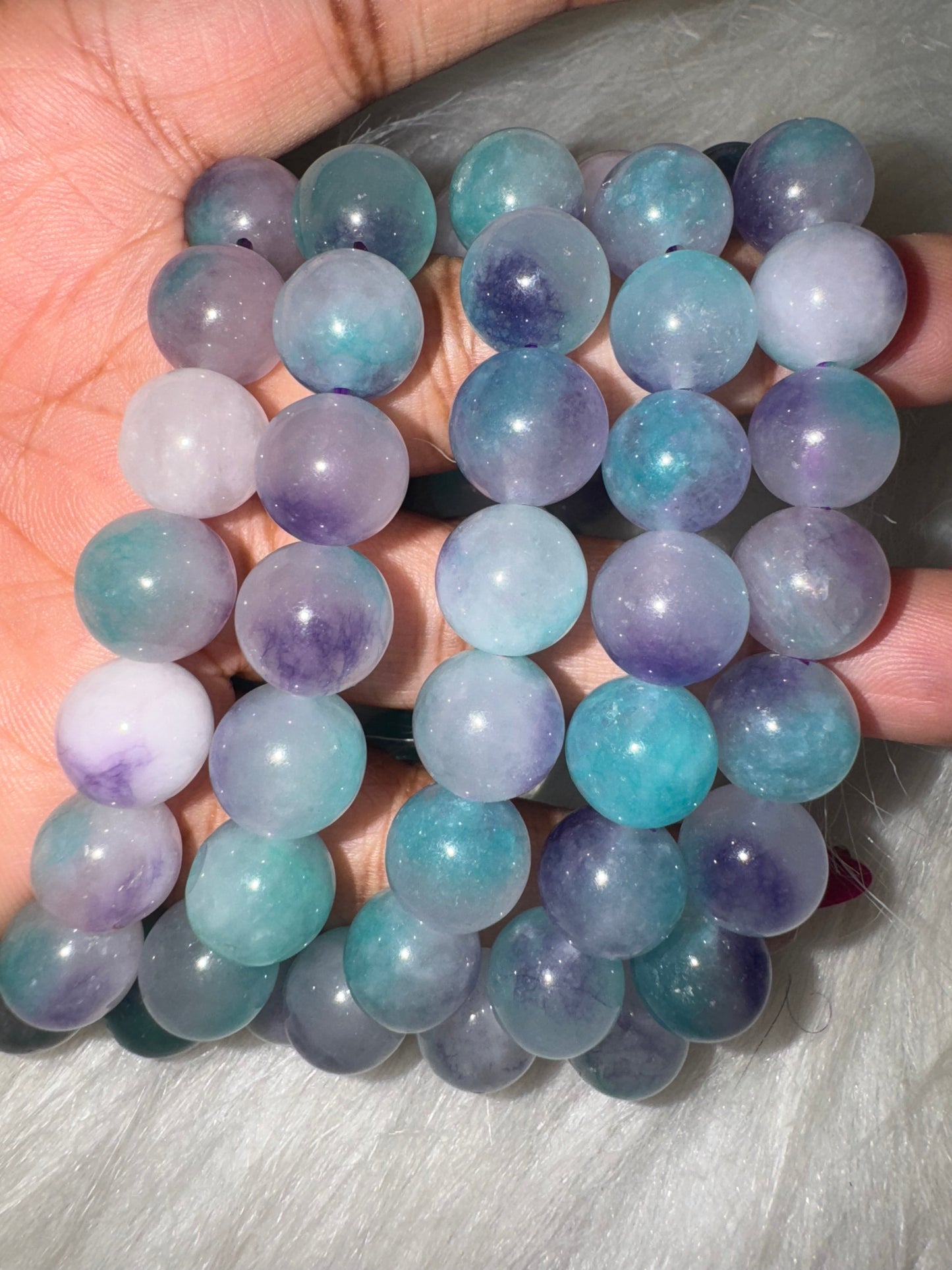 Blue Purple Chalcedony Bracelet 11mm