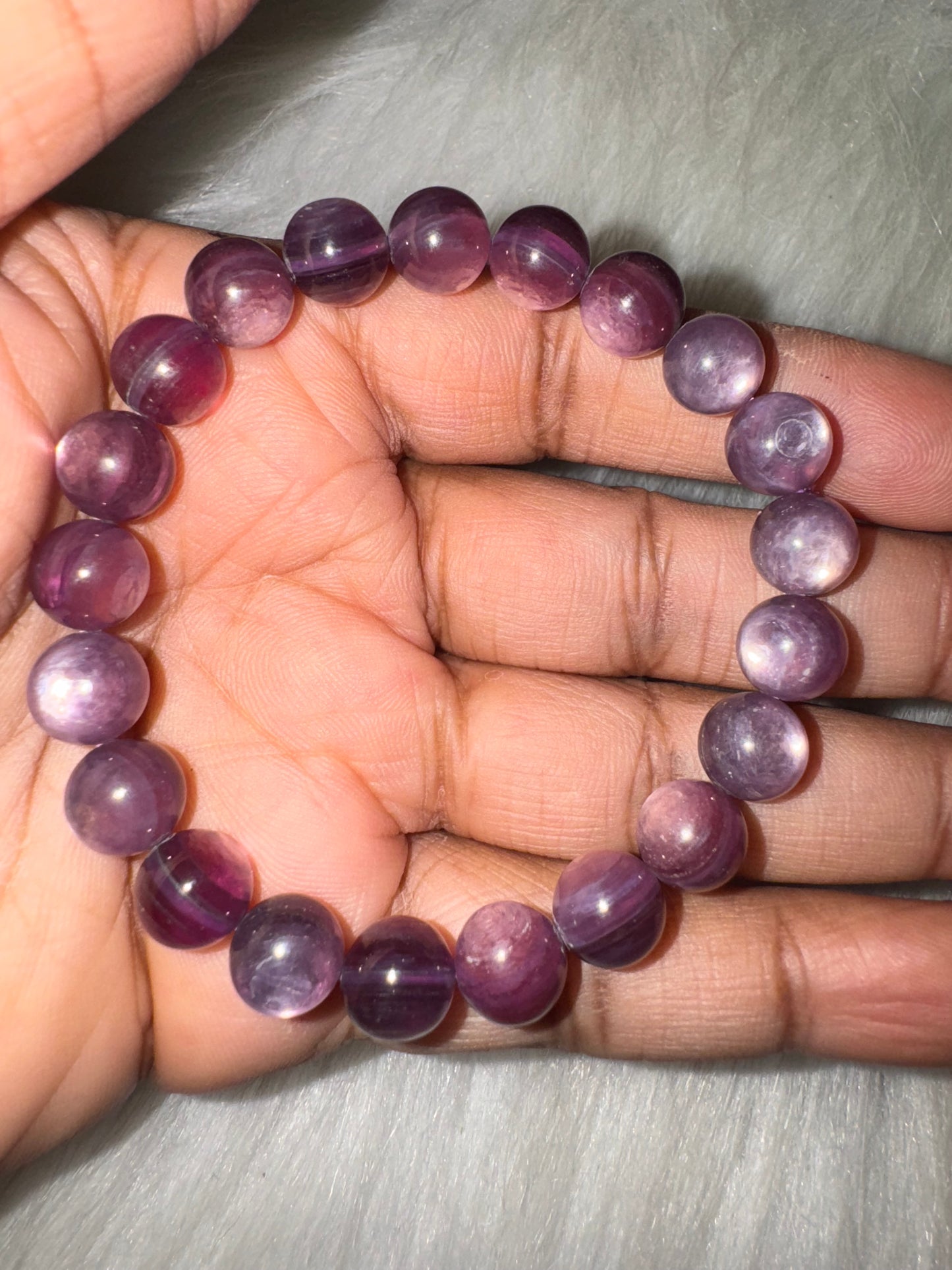 HQ Purple Lepidolite Bracelet 9mm