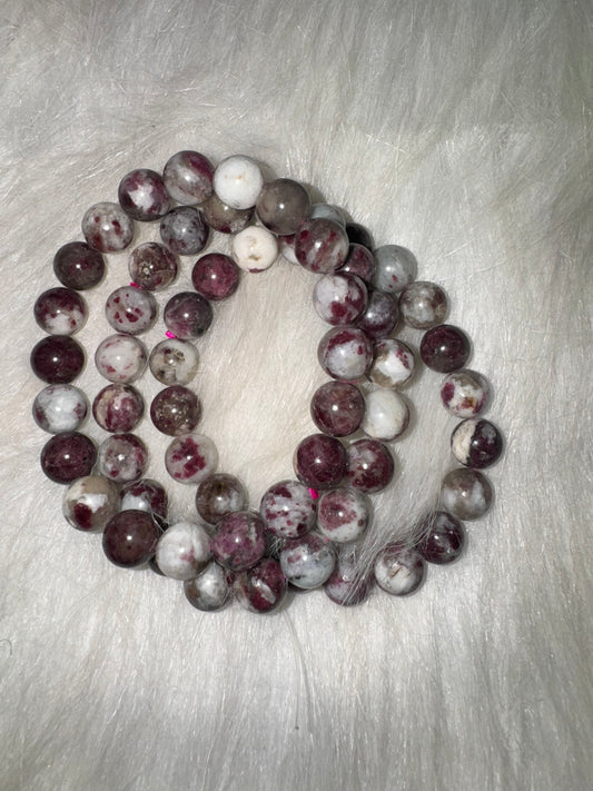 Plum Tourmaline Bracelet 9mm