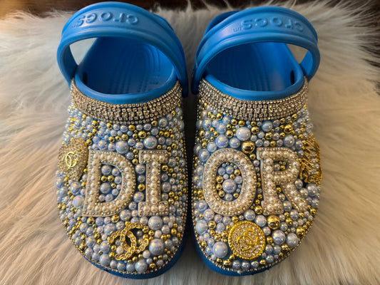 Custom Crocs Blue Junior Size 3