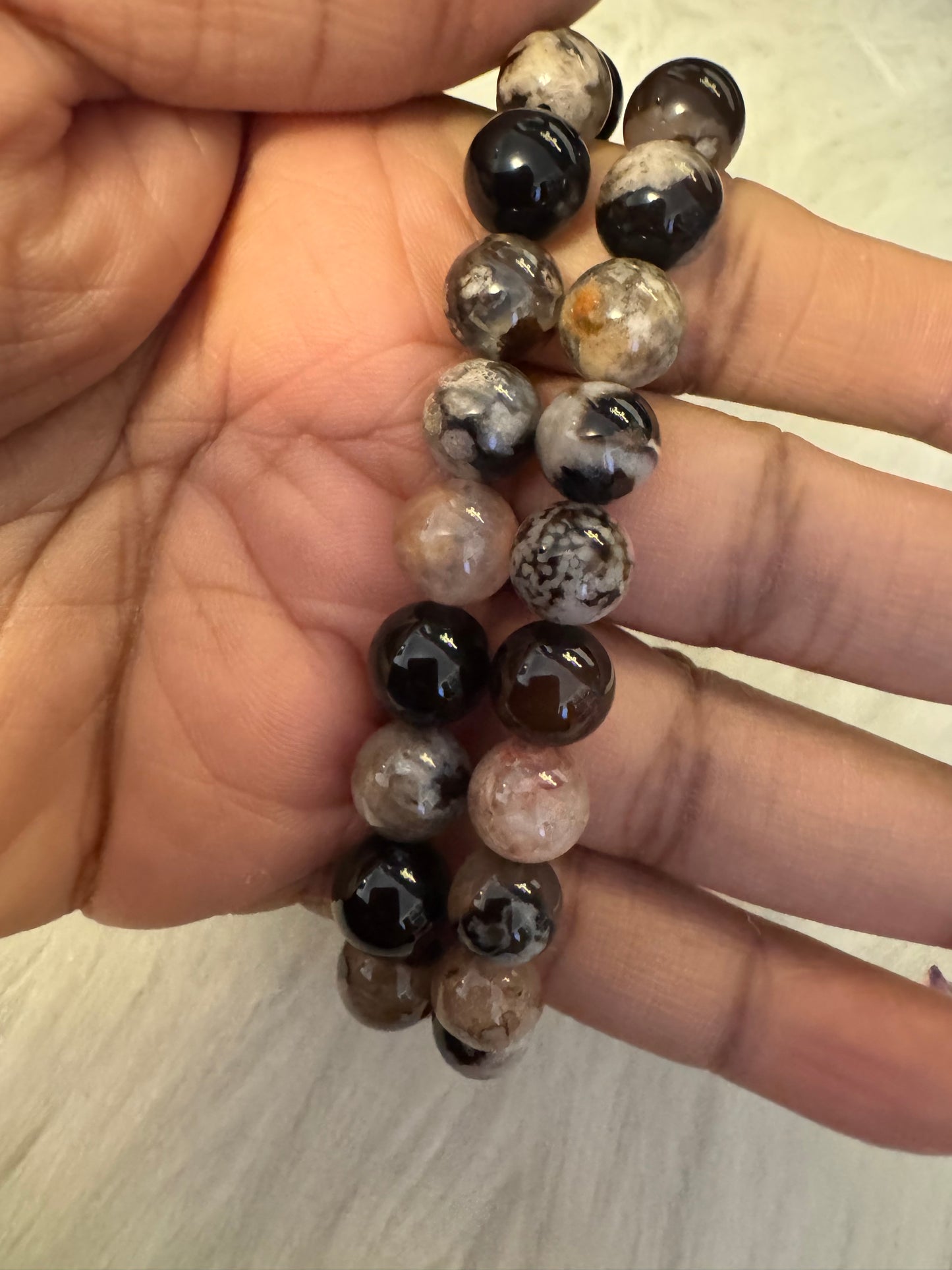 Black Cherry Agate Bracelets 9mm