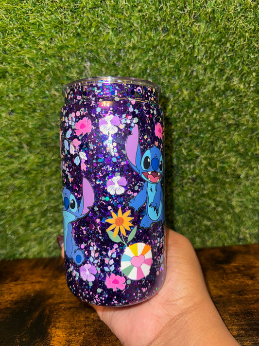 16oz Stitch Snow globe Tumbler