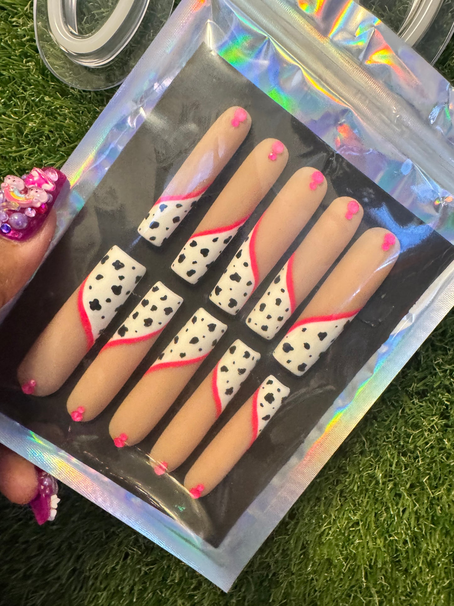 XXL Cow Print Press On Nails