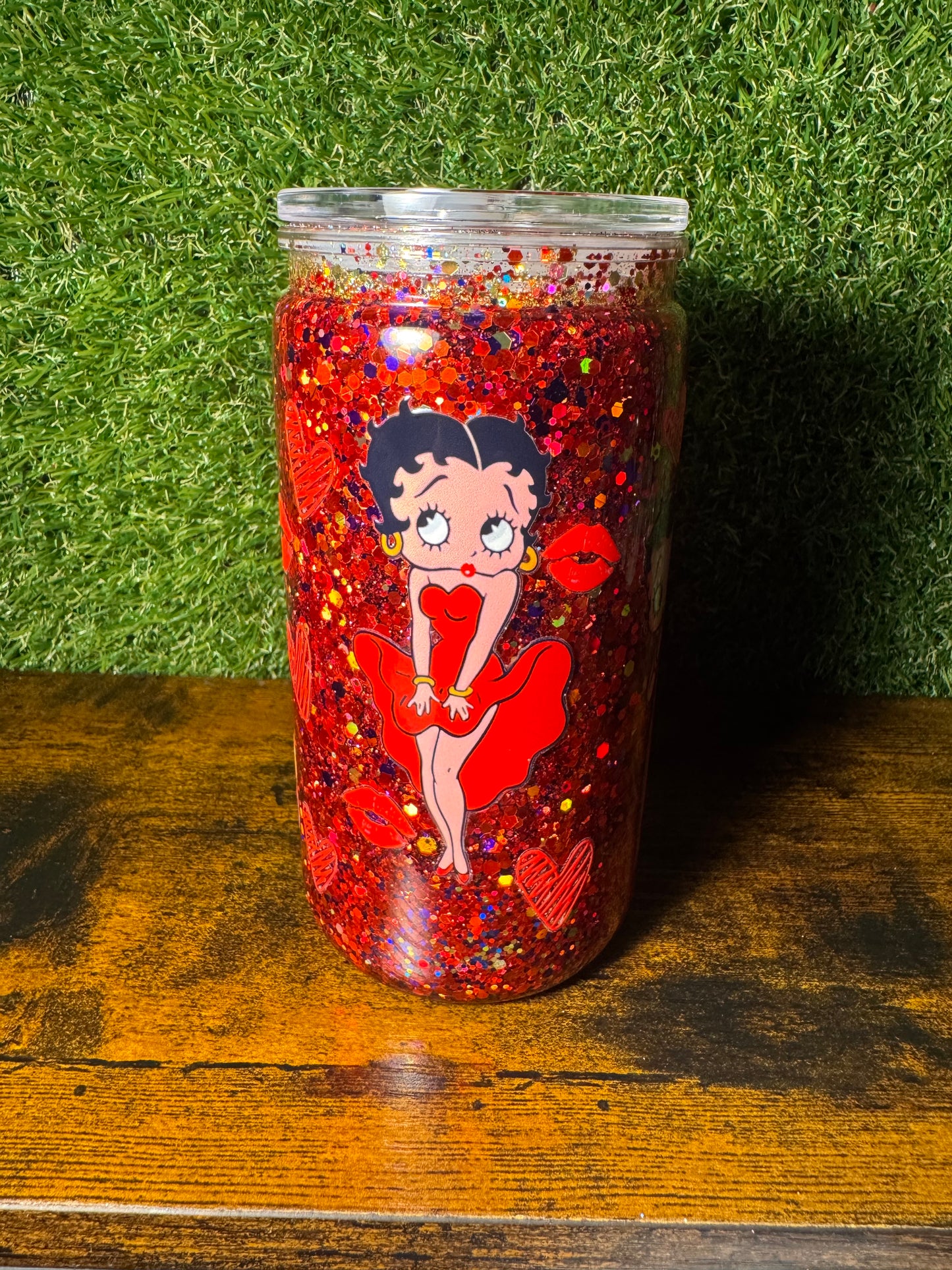 Betty 16 oz Snow Globe Tumbler