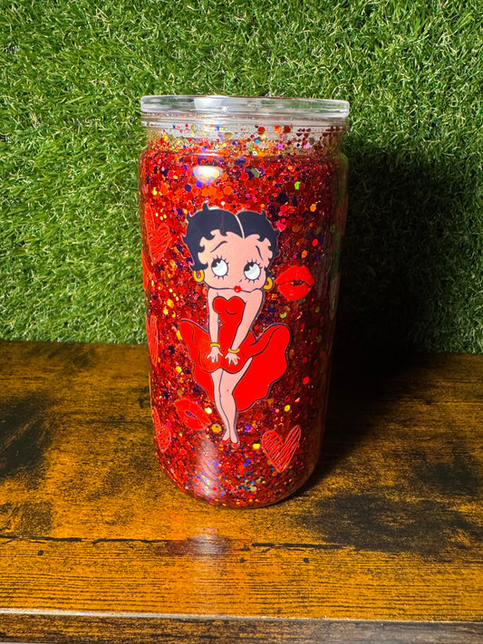 Betty 16 oz Snow Globe Tumbler