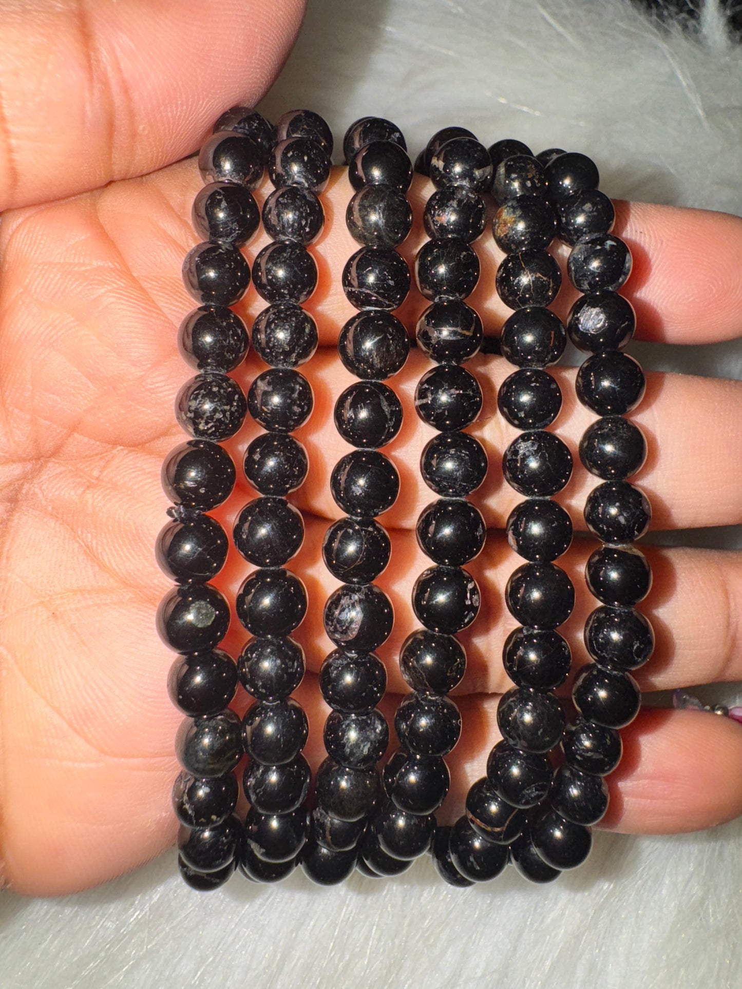 Solid Black Tourmaline Bracelet 6mm