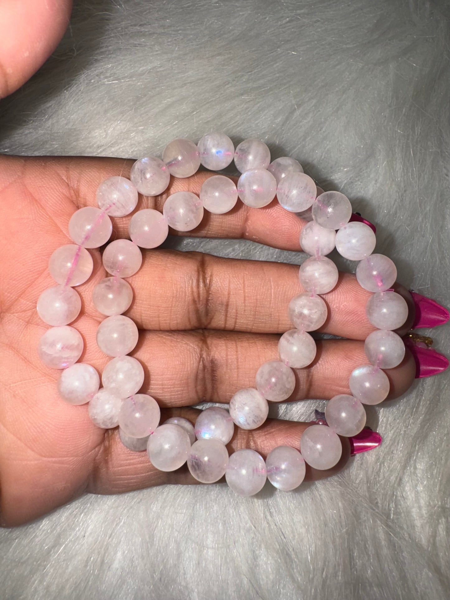 Pink Moonstone Bracelet 8mm