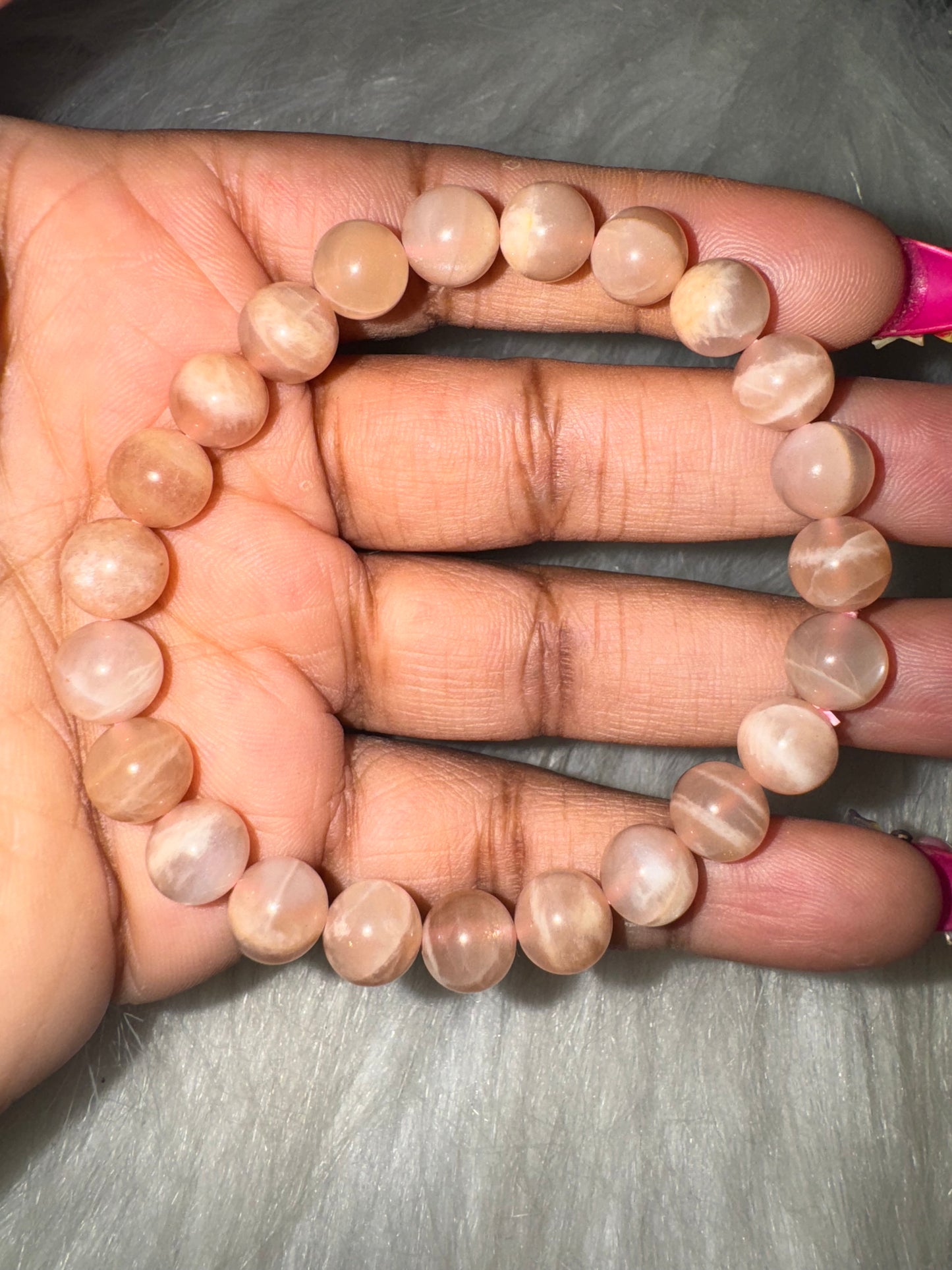 Peach Moonstone Bracelet 8mm