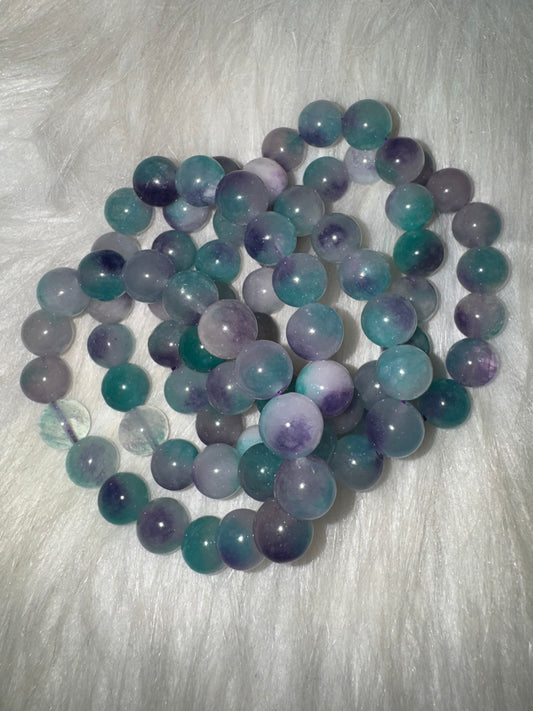 Blue Purple Chalcedony Bracelet 11mm