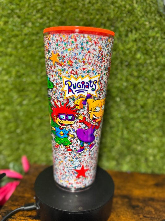 24oz Cartoon 90s Snowglobe Tumbler