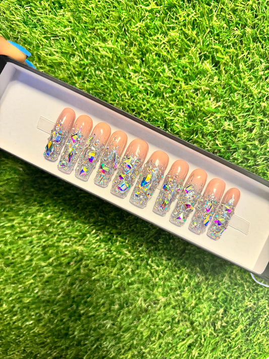 ACRYLIC BLING PRESS ON NAILS XL SQUARE