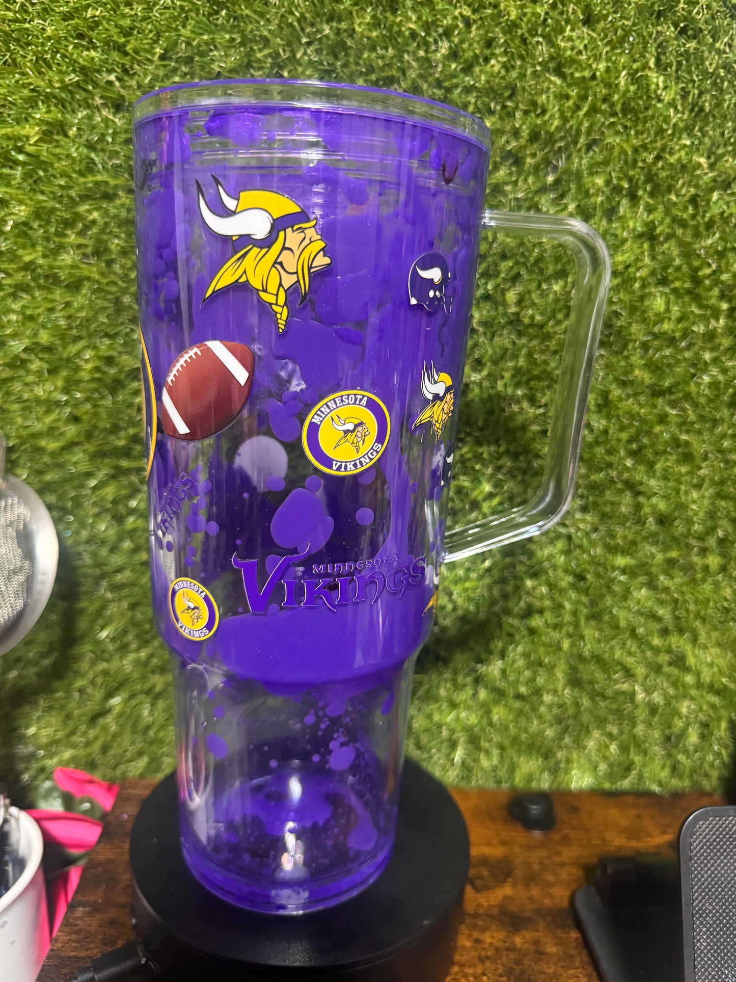 40oz Football Cup Purple Lava