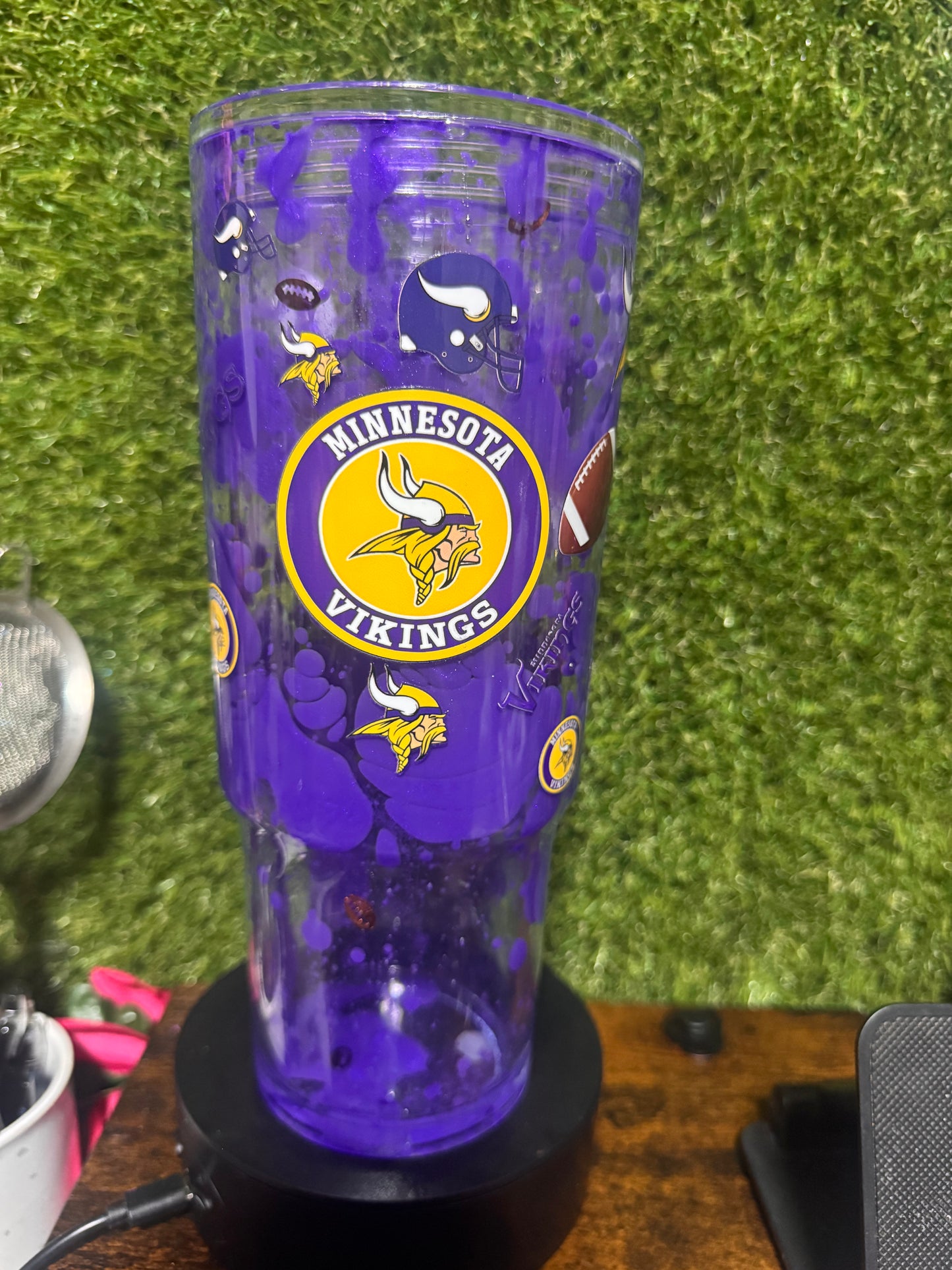 40oz Football Cup Purple Lava