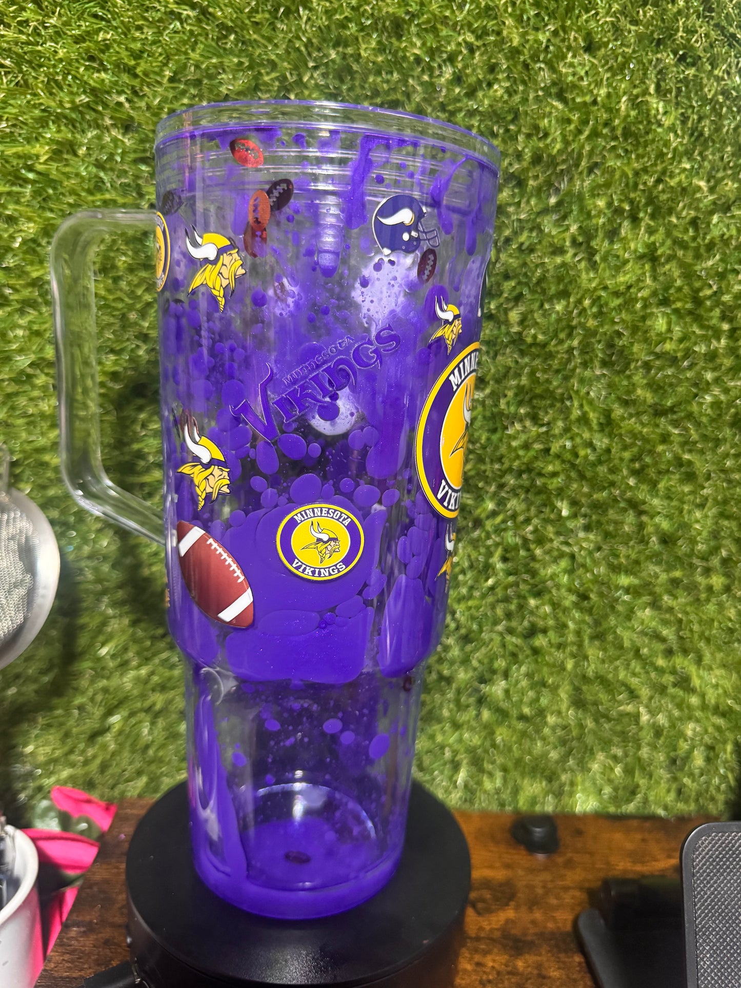 40oz Football Cup Purple Lava