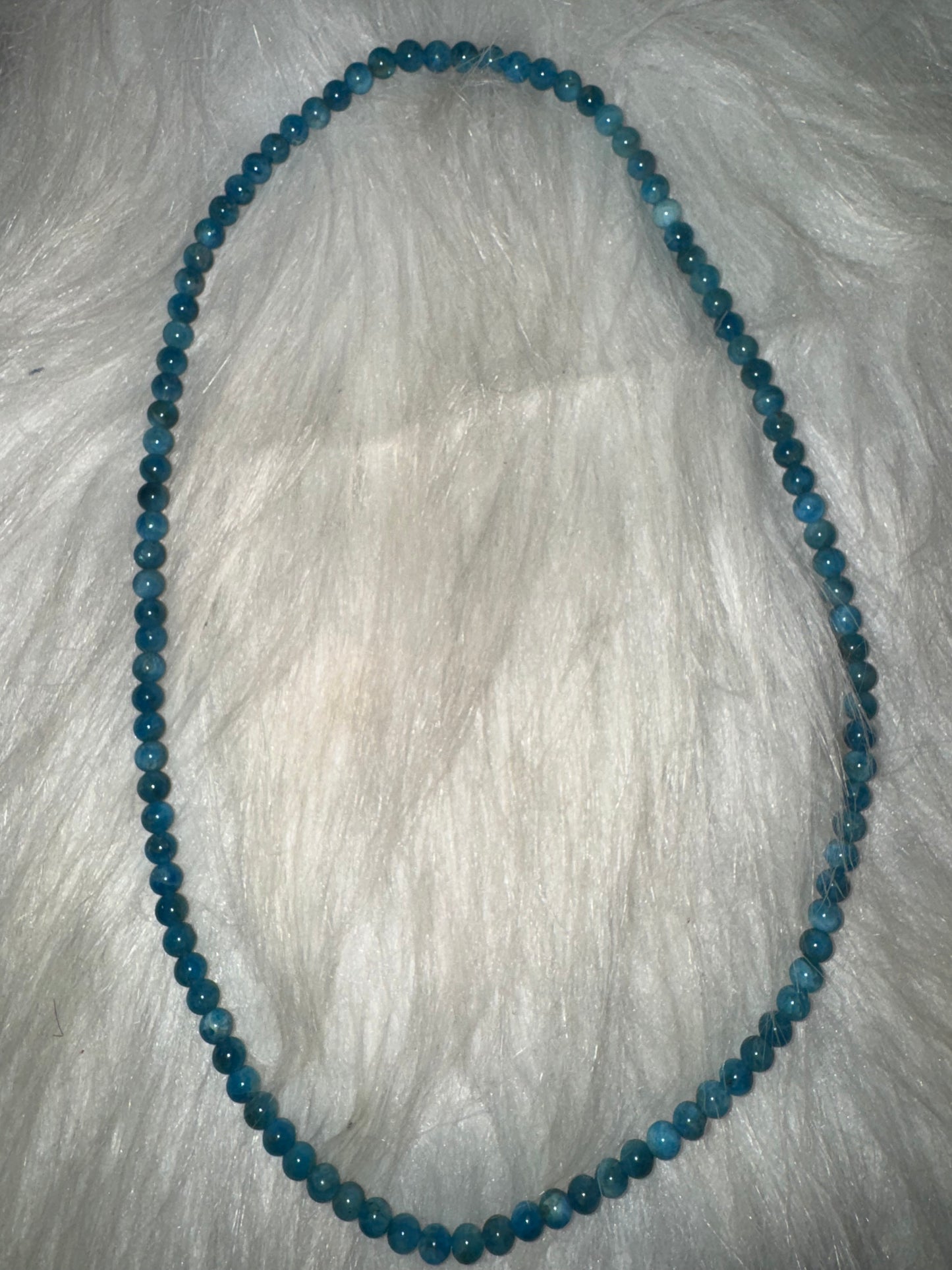 Blue Apatite Necklace 5mm