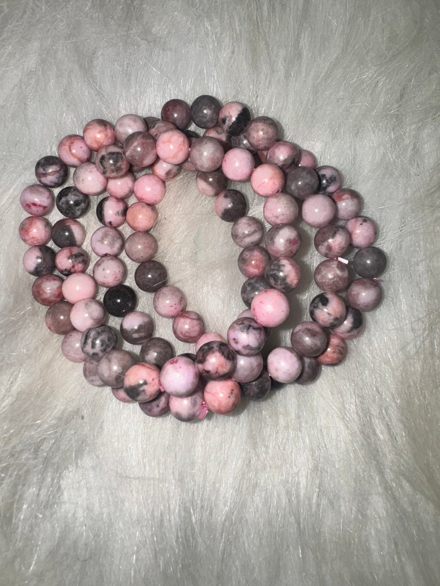 Pink Zebra Jasper Bracelet 8mm