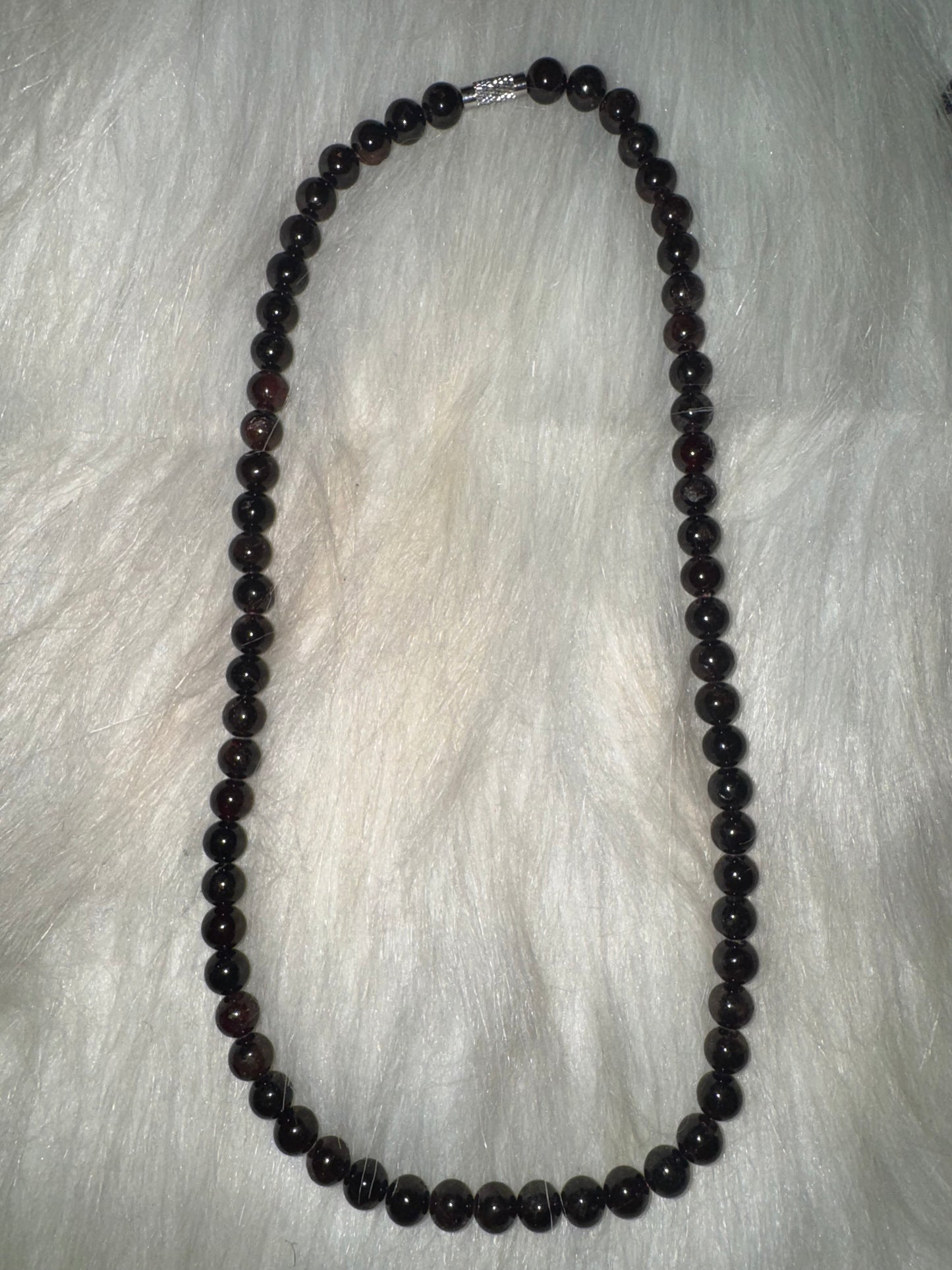 Garnet Necklace 7/8mm
