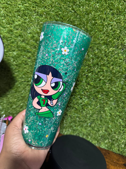 24oz Green Snow Globe Tumbler